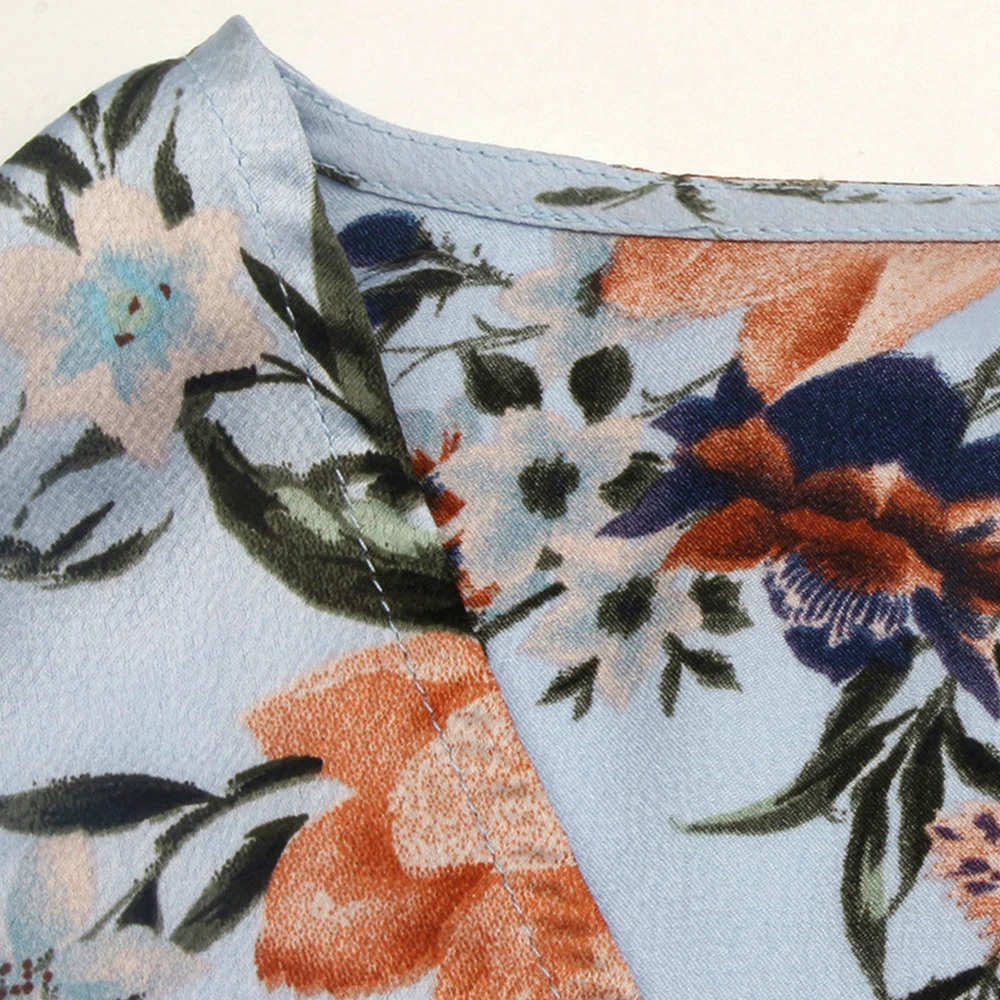 

Women's Blouses Autumn Casual Long Sleeve Floral Print Blouse for Women V-neck Tunic Shirt Spring Tops Woman Clothing