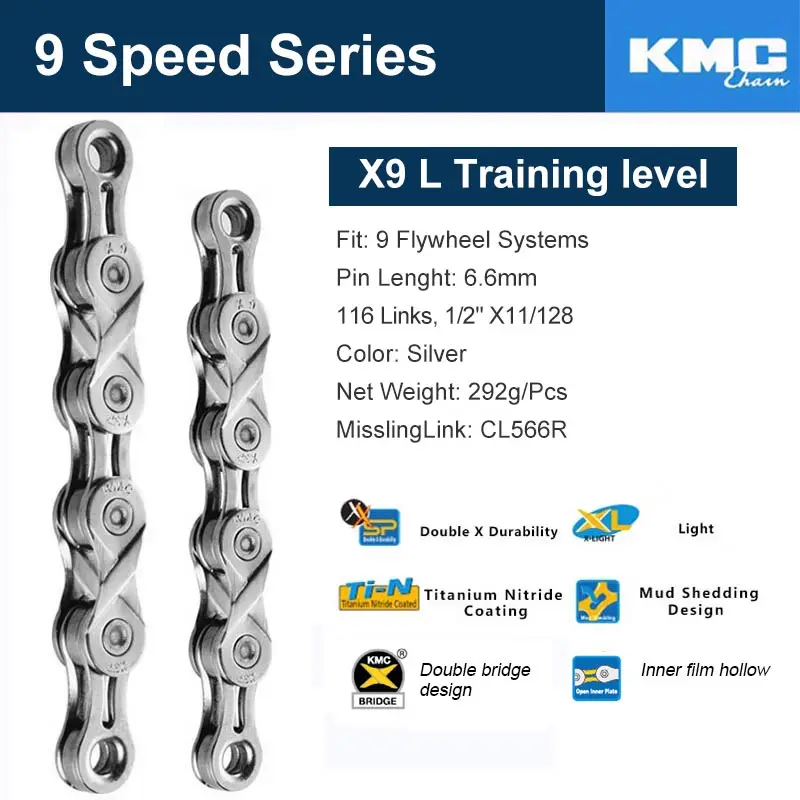 X9L Silver X9L/X10L/X11L супер светильник двойная велосипедная цепь 9 10 11 скоростная горная цепь для дорожного велосипеда для Shimano/SRAM/Campagnolo 116 звеньев - Цвет: X9L Silver