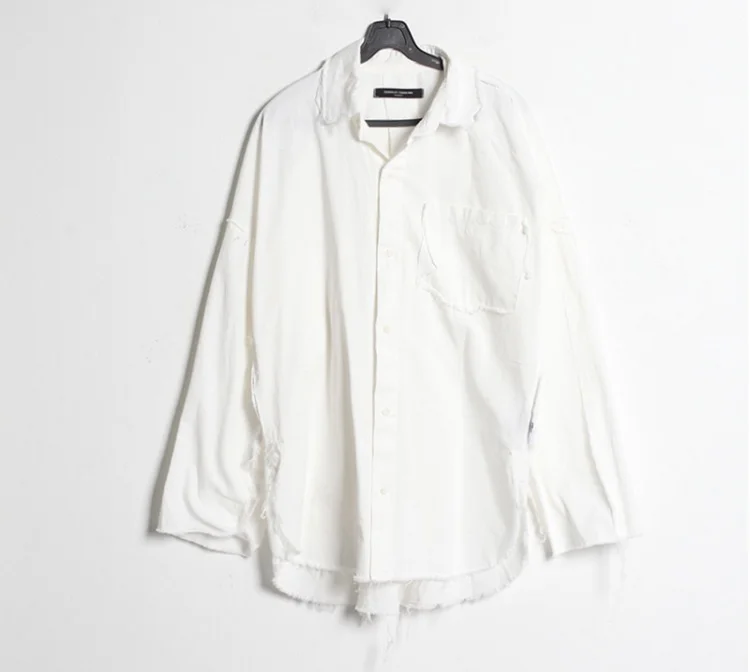 

Ins super fire long sleeve shirt men's hip hop Harajuku BF student oversize shirt loose jacket