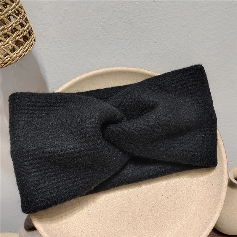 

Women Solid Knitting Cross Knot Woolen Warm Headbands Hair Holder Elastic Hairbands Turban Headwraps Fashion Hair Accessories