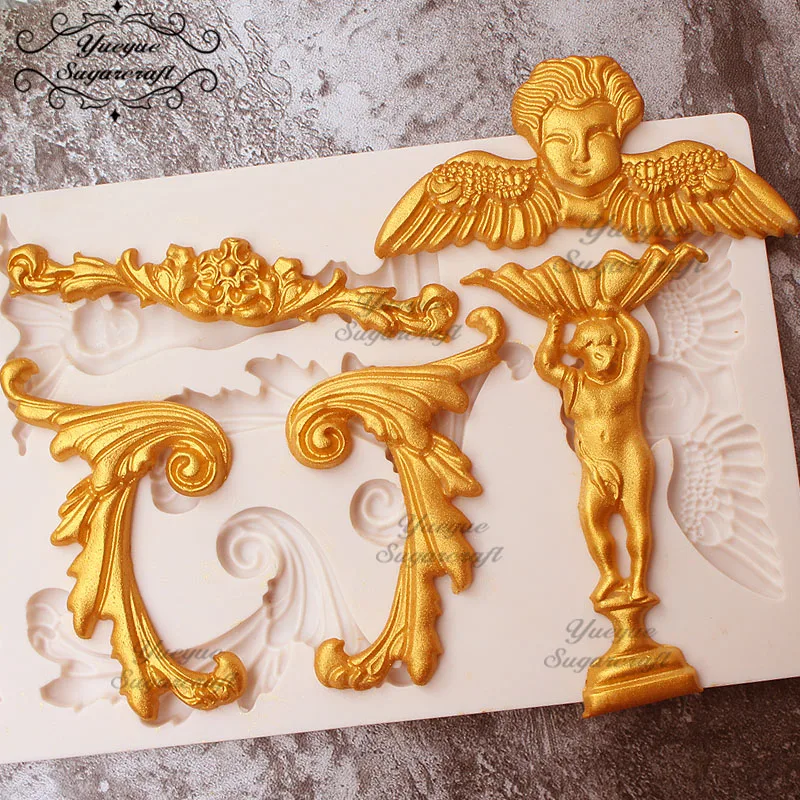 Yueyue Sugarcraft Свадебные тиснения Цветок силиконовая форма помадка форма для украшения торта инструменты форма для шоколадной мастики