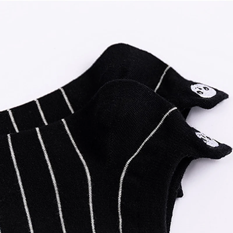 

1Pcs Embroidery Kawaii Panda Summer Thin Breathable Sox Cotton Cute Socks Short Sox for Women Shallow Mouth Cotton Sock for Men