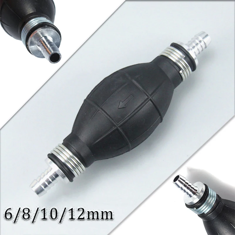 

6mm/8mm/10mm/12mm Car Boat Marine Outboard Hand Fuel Pump Line Rubber Aluminum Hand Primer Bulb Diesel Oil Transfer Petrol