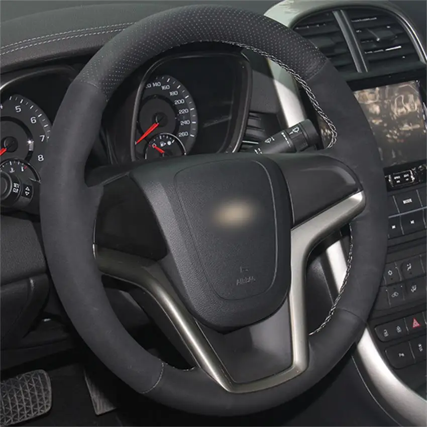 Прошитая вручную черная замша из натуральной кожи для Chevrolet Malibu 2011-2014 в 2011-2015 |
