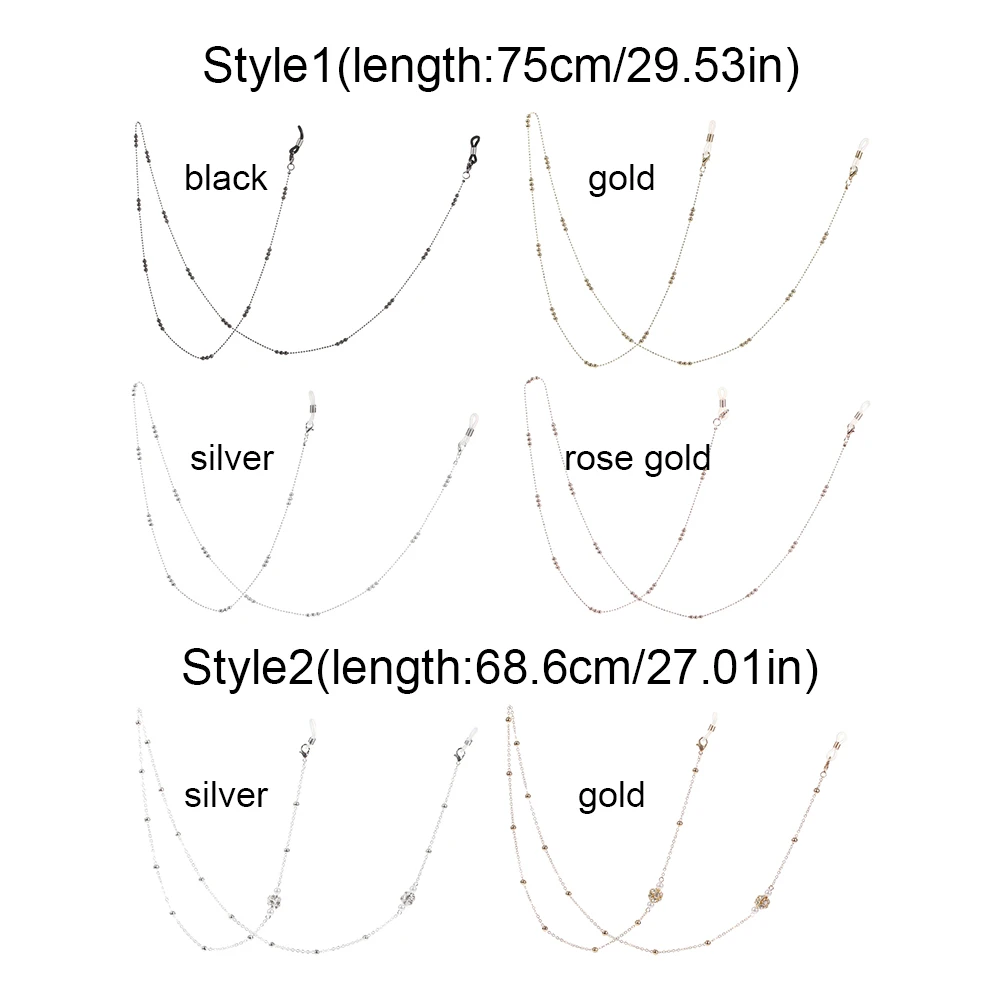 

68/75cm Pearl Glasses Chains Elegant Beaded Sunglasses Lanyard Necklace Anti-lost Eyeglasses Neck Strap Cord Eyewear Accessories