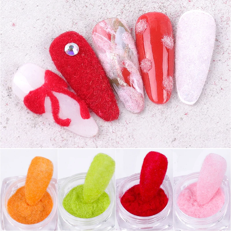 Пушистый разноцветный кашемировый Блестящий Гель-лак для ногтей 12 цветов |