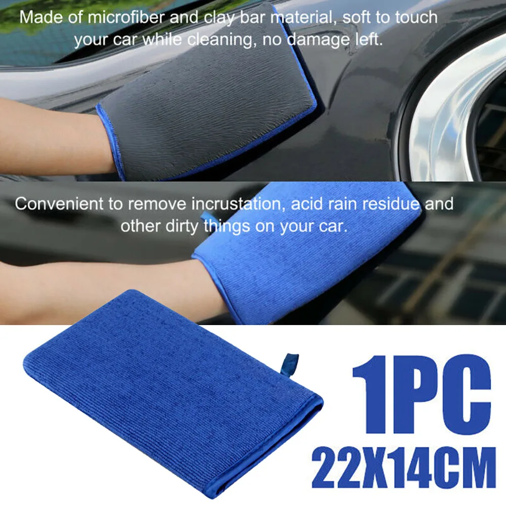 

140*220mm Car Wash Gloves Alternative Blue Car Cleaning Reusable Durable