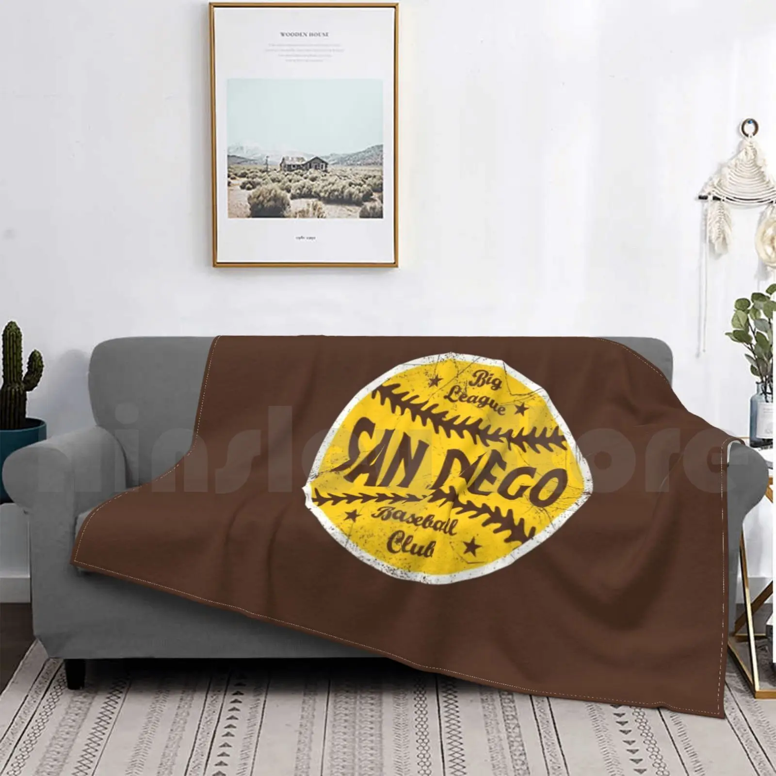 

San Diego Retro Big League Baseball-Brown Blanket Fashion Custom Padres Vintage Retro