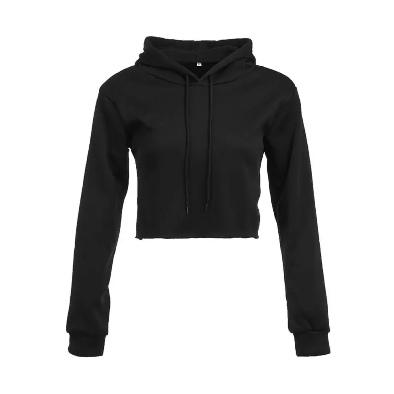 

Autumn Sexy Women Sports Hoodie Long Sleeve Solid Cat Ear Pullover Cropped Running Gym Fitness Yoga Sweatshirt Blouses T-shirt