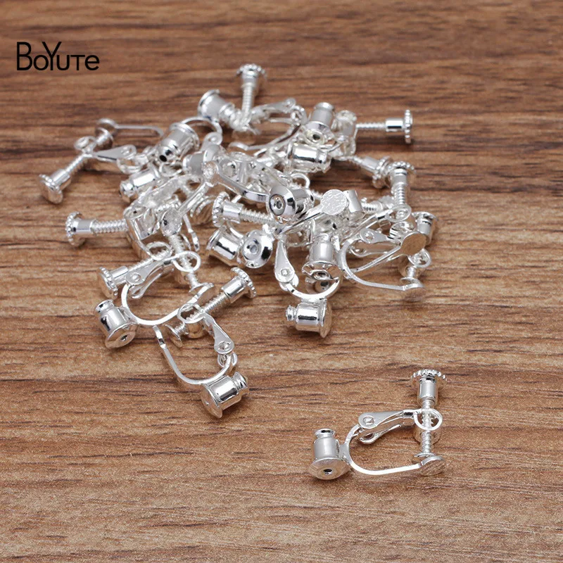 BoYuTe (50 Pieces/Lot) 17*17MM U Shape Metal Brass No Pierced Ear Clip Welding Earring Back Diy Handmade Earrings Accessories | Украшения и