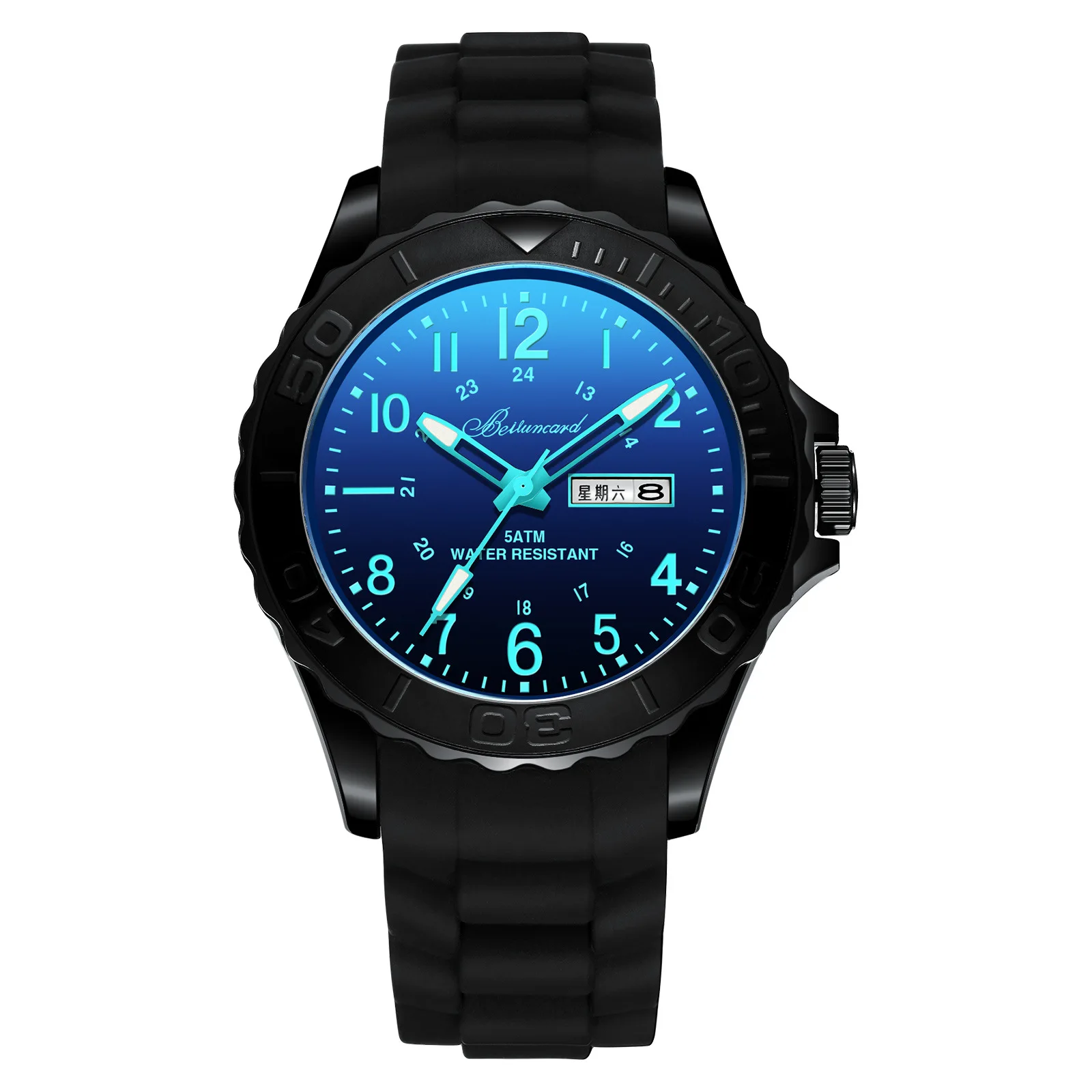 

2021 New Lovers Luminous Silicone Watch with Fashionable Man Quartz Watch