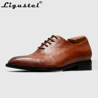 ligustel men patina dyeing oxfords shoes italy designer luxury wedding red bottom dress shoes genuine leather handemade custom