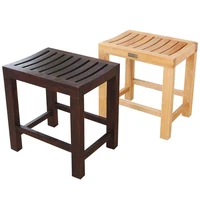 solid wood short stool bathroom anti corrosion small wooden bench shower room old man bath special seat slip non slip waterproof