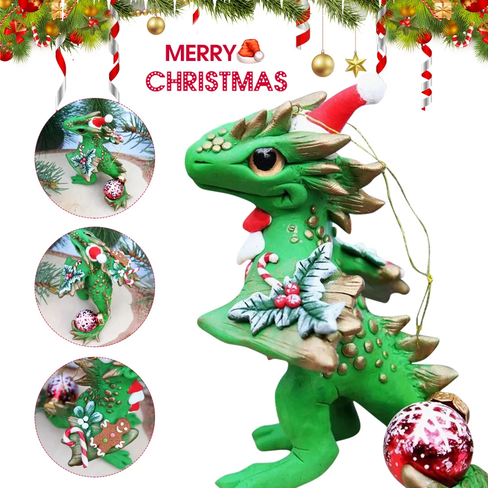 

Santa Baby Dragons Christmas Ornament With Lanyard Cute Christmas Dragons Toy For Home Decorative BDF99