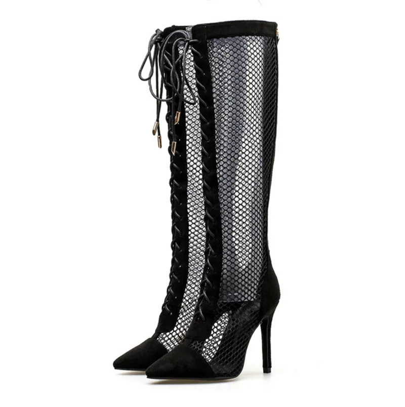 

New mesh high heel cool boots in winter