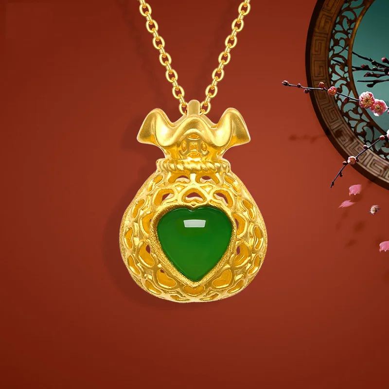 Ожерелье с подвеской халцедон Ювелирное Украшение Нефритовый Агат серебро 925