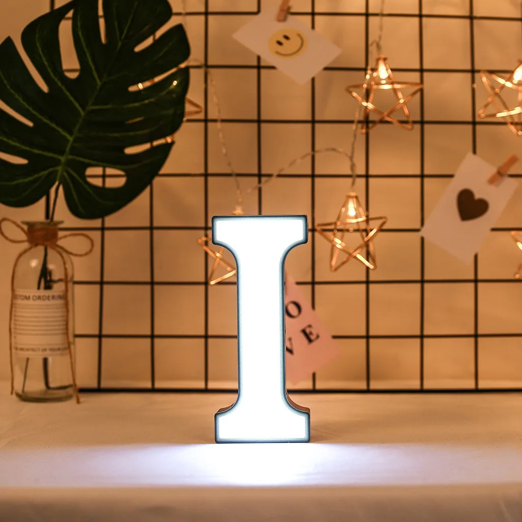 DIY 26 букв светодиодный ночник английский Marquee знак Алфавит 3D Настенный ночник t домашний Свадебный день рождения Жених