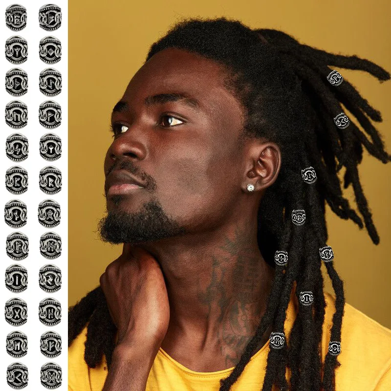 Nordic бога Одина энергии Руна Viking борода повязка на голову кулон ювелирные изделия Руна Futhorc грязно-аксессуары для Плетения КОС Руна буквы Accessires