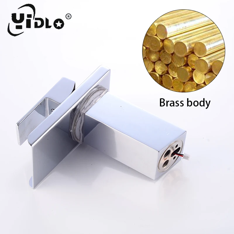 Модный светодиодный кран для раковины Watefall краны цвета меняющиеся с