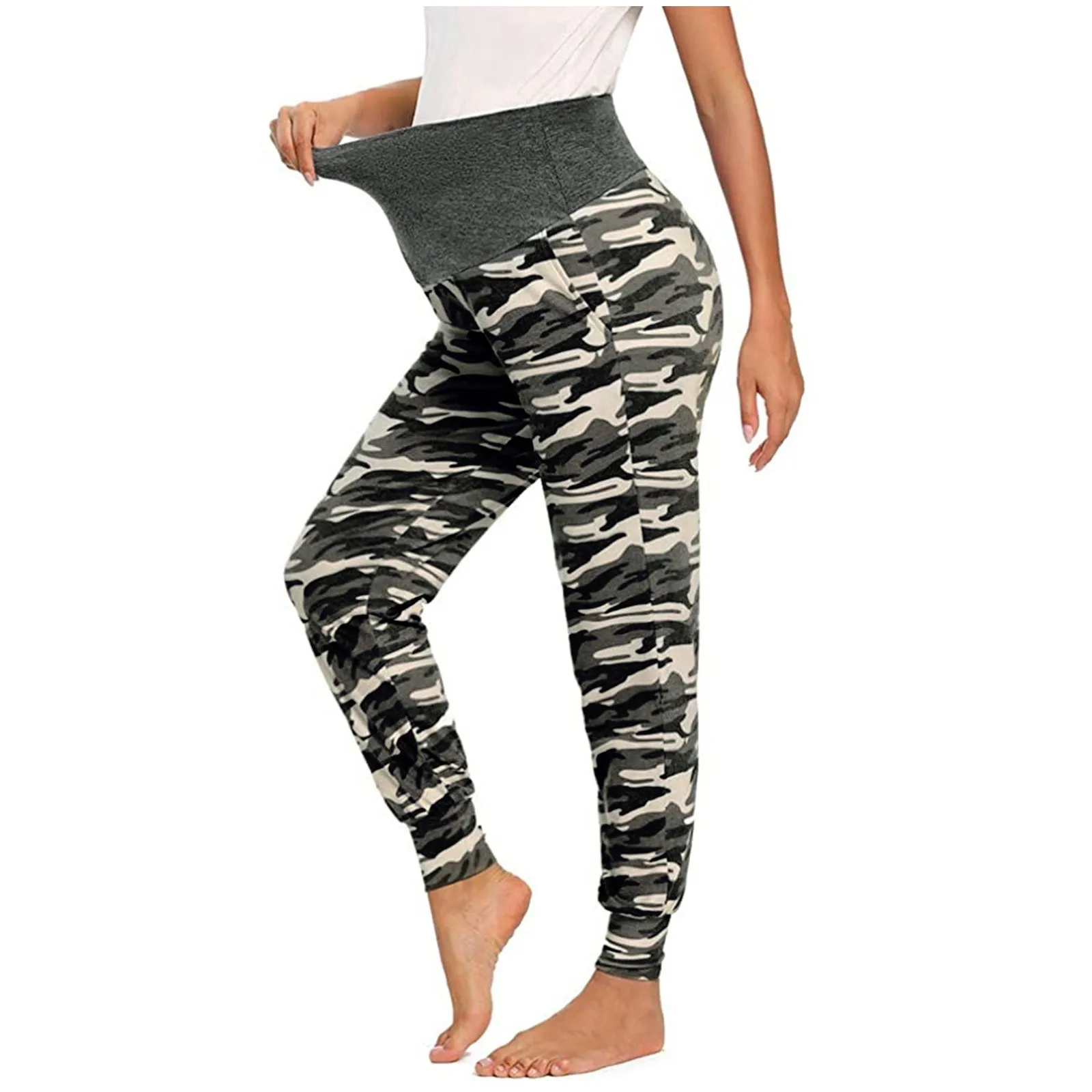 

Maternity Clothes Women Leopard Camouflage Casual Pants Stretchy Comfortable Lounge Pant Loose Pregnancy Clothing Trousers