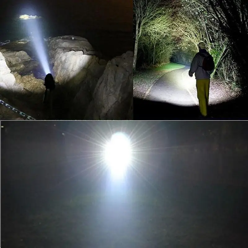 Мощный светодиодный фонарик с подзарядкой по USB 4 режима встроенный аккумулятор