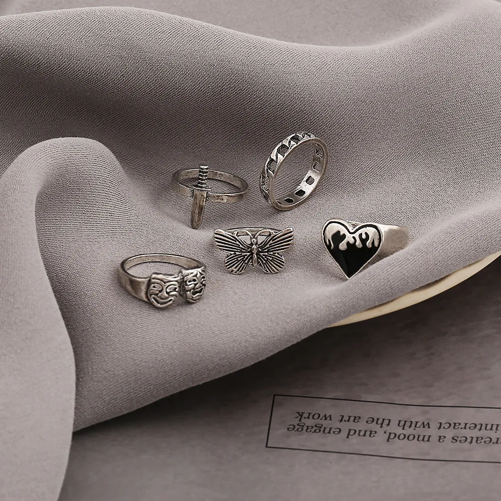 Женское кольцо в виде сердца бабочки черепа | Украшения и аксессуары