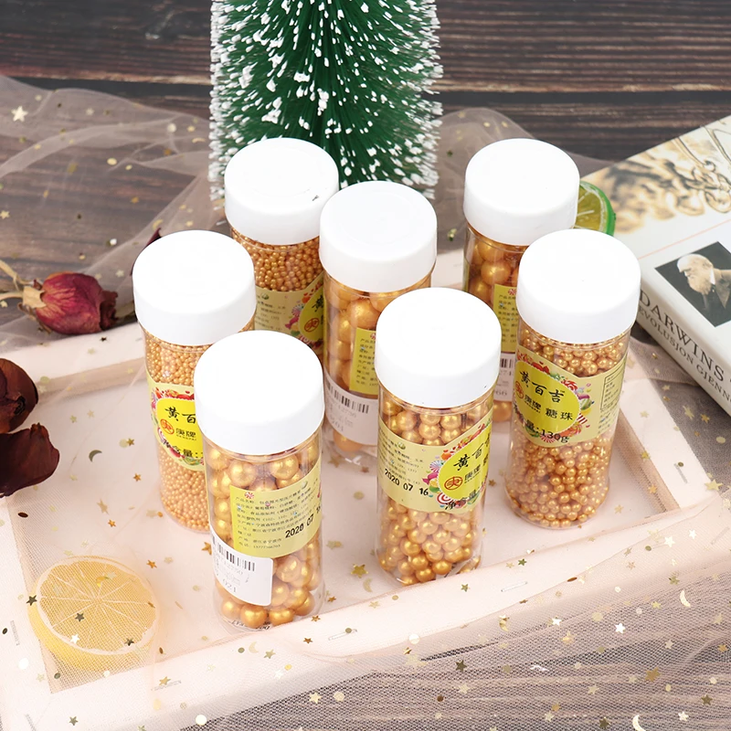 130 г золотые бусины круглые съедобные жемчужные выпечка торта DIY помадка