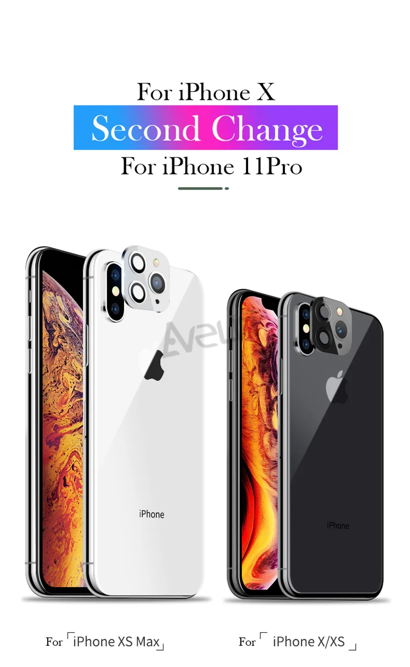 Роскошная наклейка, объектив камеры, сменная секундная стрелка для iPhone X XS MAX, Защитное стекло для iPhone 11 Pro Max, наклейка, поддельная камера