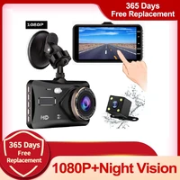 jltart dash cam dual lens car dvr hd 1080p4touch screen ips with backup rear camera registrar night vision car video recorder