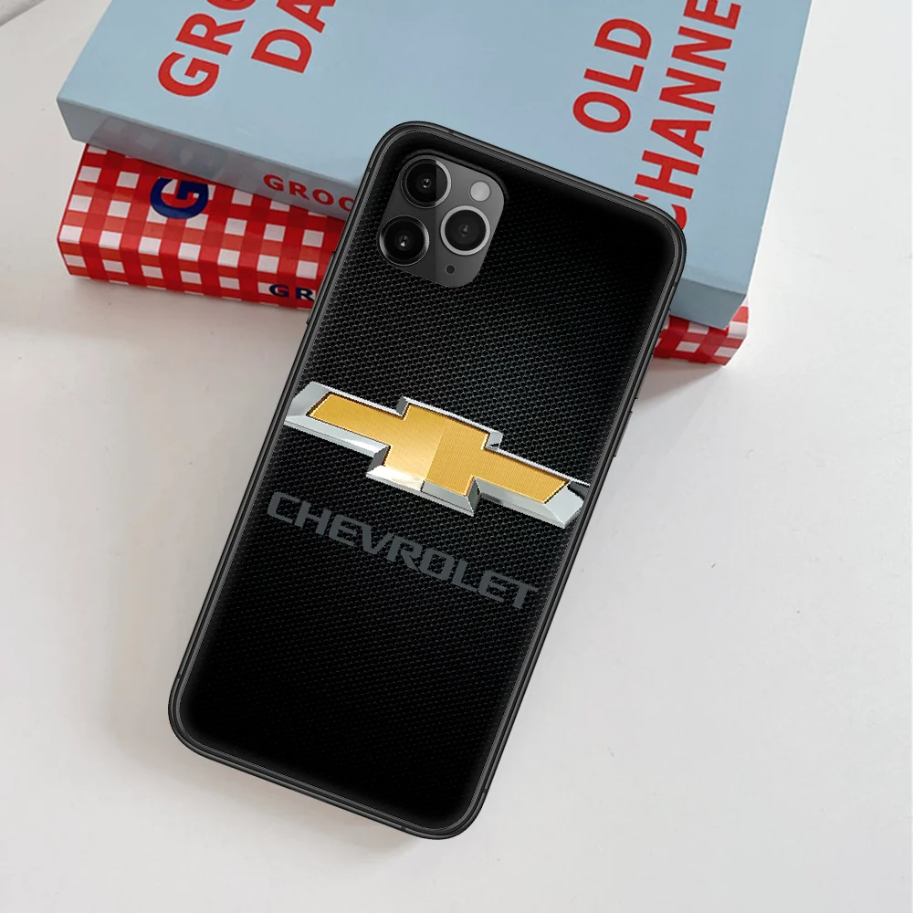 

Chevrolet Sport Car Logo Yellow Phone Case For IPhone 4 4s 5 5S SE 5C 6 6S 7 8 Plus X XS XR 11 12 Mini Pro Max 2020 black Shell