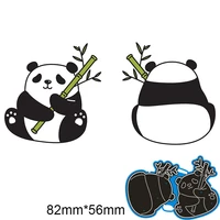 new metal cutting dies panda eating bamboo for card diy scrapbooking stencil paper craft album template dies 8256mm