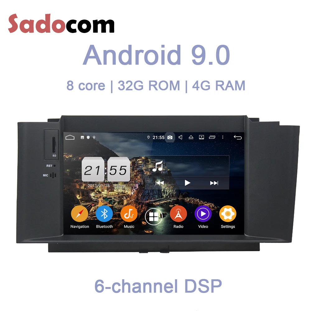 DSP IPS 8-ядерный Android 9 0 4 Гб ОЗУ 32 ГБ Автомобильный DVD-плеер GPS Glonass RDS радио wifi 4G Bluetooth