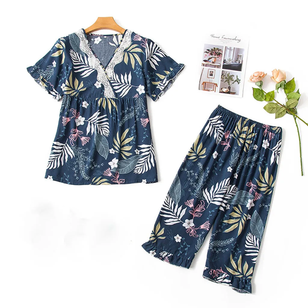 Женские Модные пижамные комплекты из 2 предметов стильная пижама с принтом
