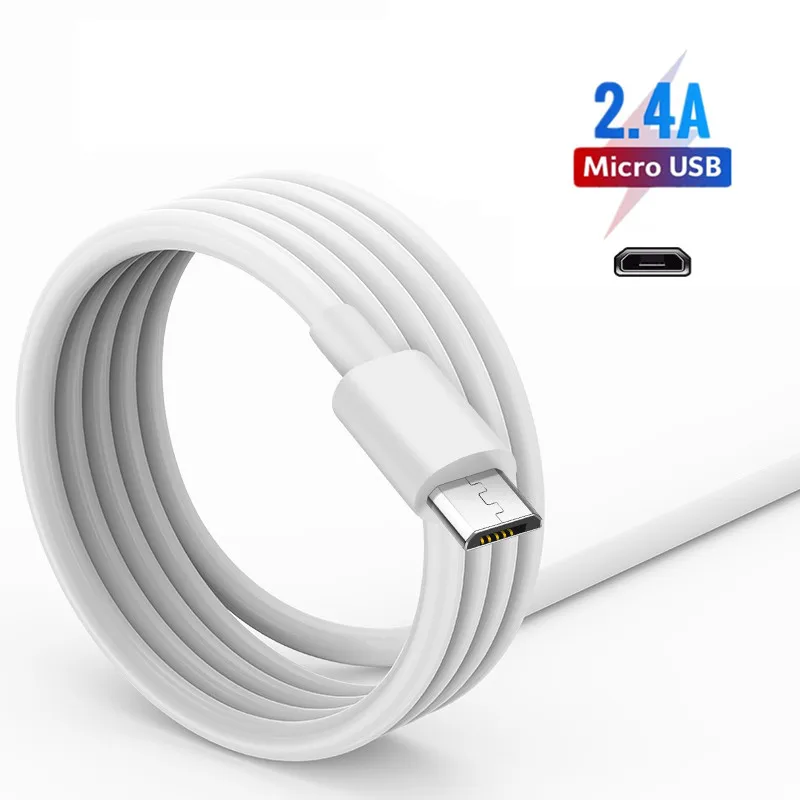 Микро USB-кабель 2 4 А для быстрой зарядки Samsung Galaxy A02 A3 J2 J5prime J7 Pro M01 CORE 1 М 5 м 3 S7 Edge S6 S5 S4