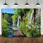 Фон для фотосъемки с изображением красивого пейзажа, декор комнаты, горы, водопада, деревьев, весенний портрет, фон для фотостудии