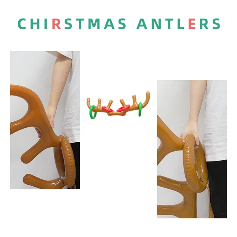 

Children's Inflatable Christmas Elk Horn Headband Game Ring Toy Party New Year Birthday Outdoor Inflatable Toy Game Props