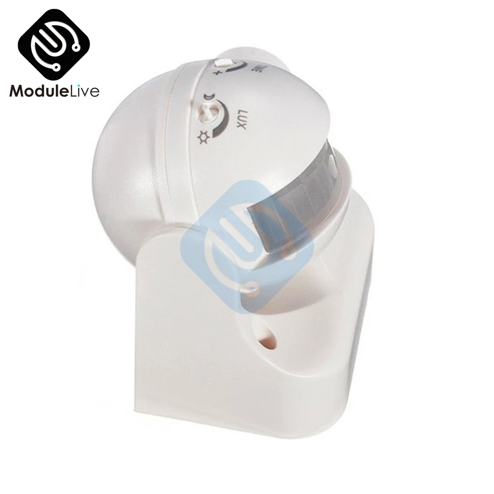Белый наружный датчик движения PIR 180 градусов детектор для коридора прихожей