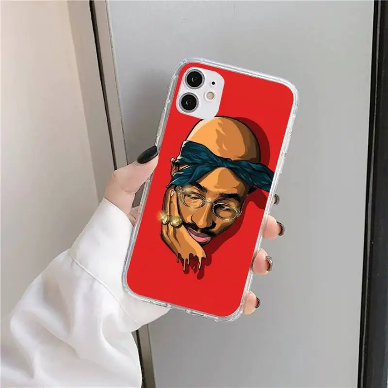 

Rapper 2pac Tupac Phone Case Transparent soft For iphone 5 5s 5c se 6 6s 7 8 11 12 plus mini x xs xr pro max
