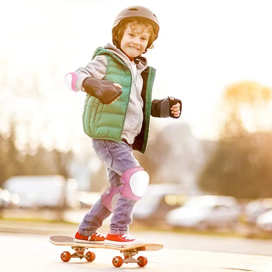 Детские накладки на колени локти запястье от 3 до 13 лет набор для защиты катания