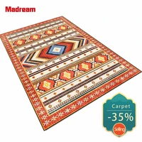 madream orange geometric striped carpet bohemian ethnic style rugs living room non slip floor mat fashion room decor teenager