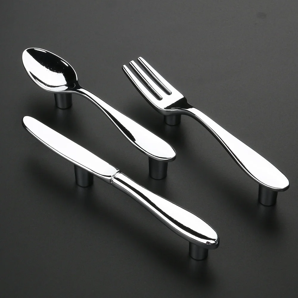 

3pcs Spoon Fork Kitchen Cabinet Closet Drawer Handles Knobs