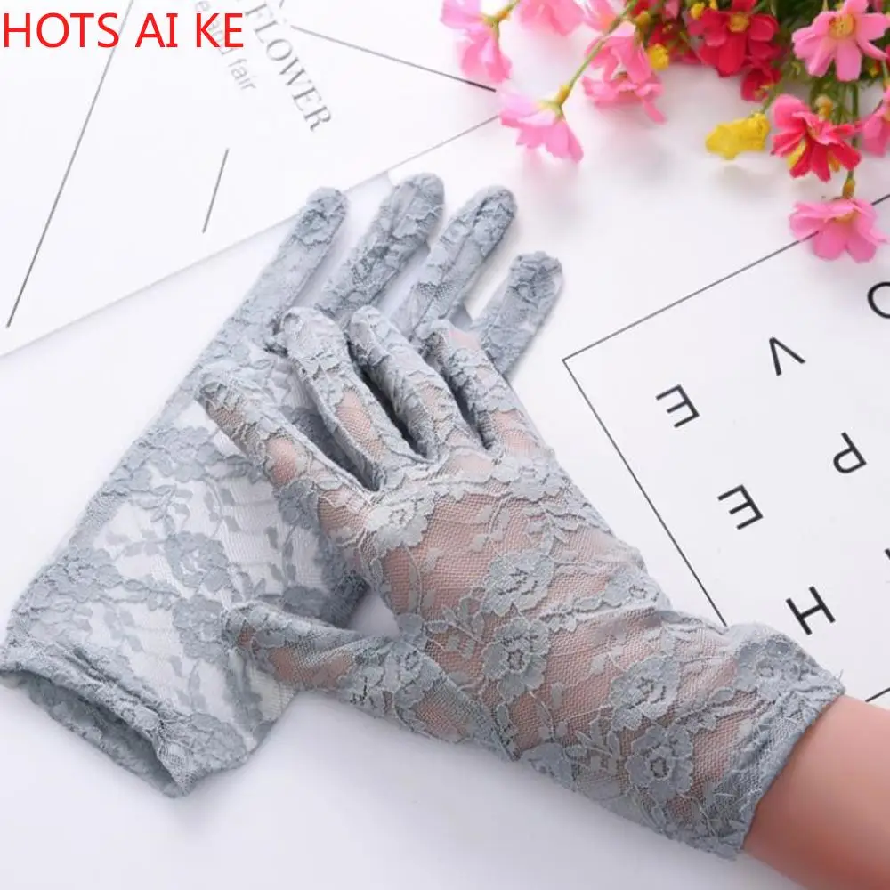 

Fashion Women Lady Lace Party Sexy Dressy Gloves Summer Full Finger Sunscreen Gloves for Girls Mittens