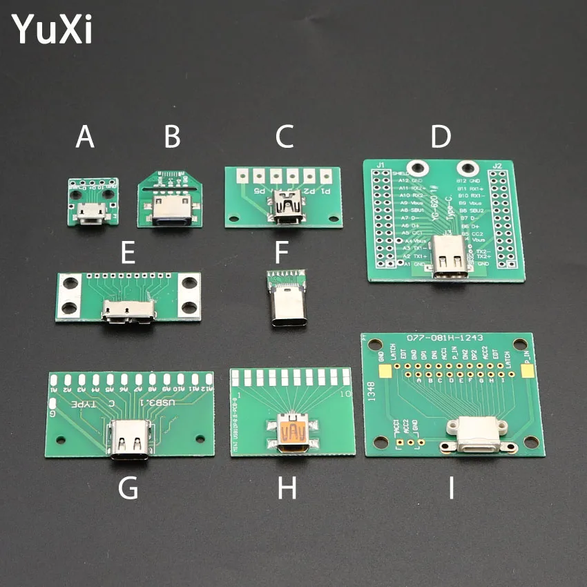 Micro Mini USB C Type-C гнездо 3 0 1 разъем типа B интерфейс для DIP PCB адаптер тестовая плата