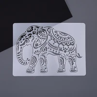 1pc elephant stencils painting template diy scrapbooking coloring diary photo album decorative office school supplies reusable