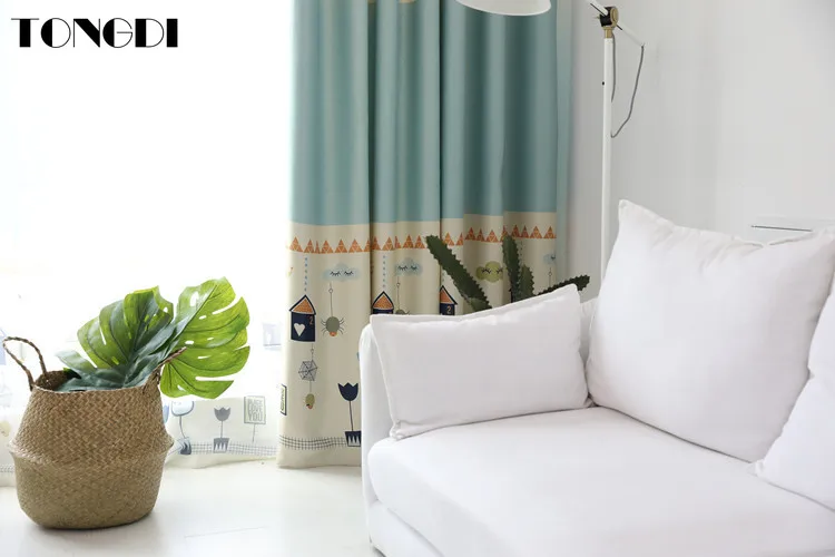 TONGDI Детские светонепроницаемые занавески с мультяшным изображением элегантные