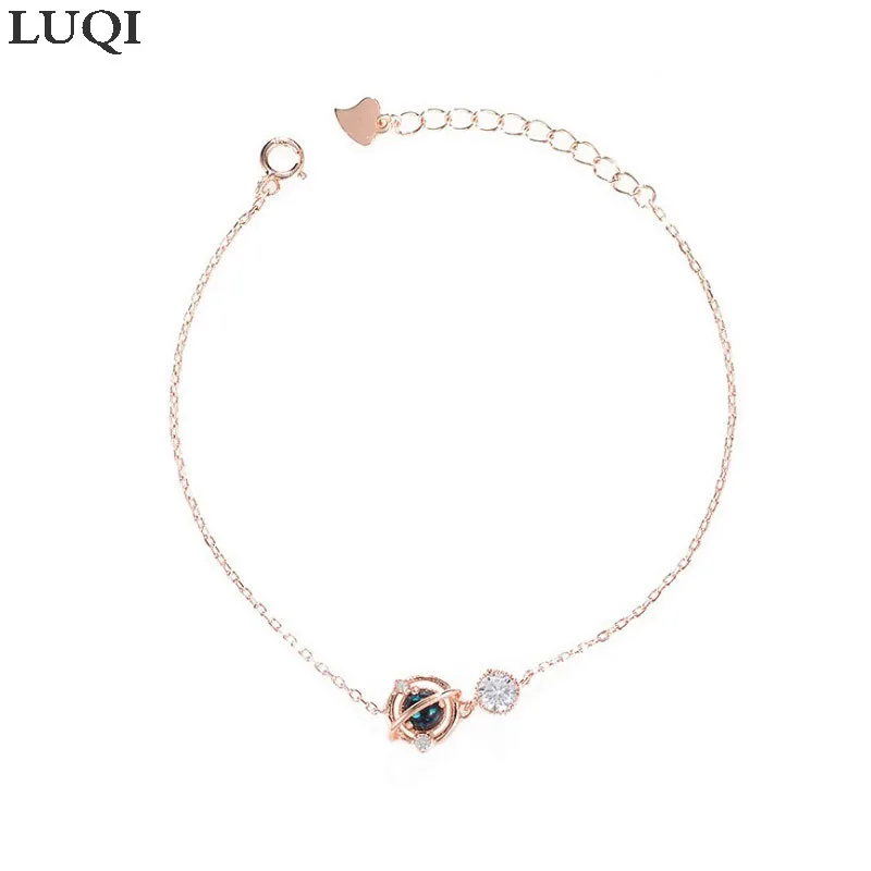 

Fashion Women's S925 Silver Plated Platinum Fresh Minor Planet Pendant Bracelets BAIXING