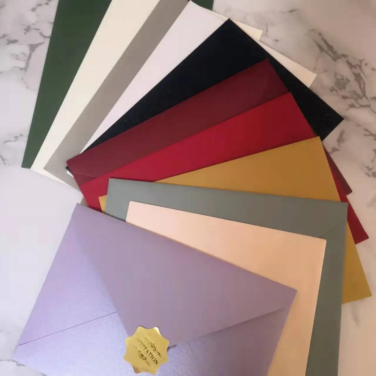 

25pcs Pearl Wedding Invitation Envelope for 6x6 and 5x7 Cards Postcards Photos and Announcements