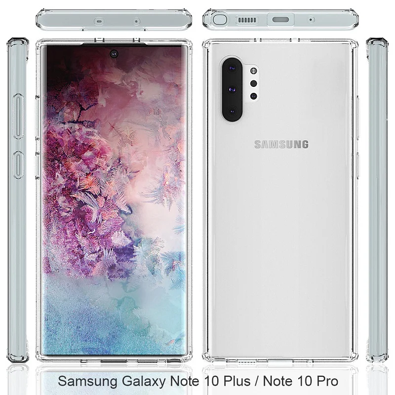 

Aibili Samsung note10 mobile phone case N10 transparent protective case s10pro shock absorption and fall proof rear case