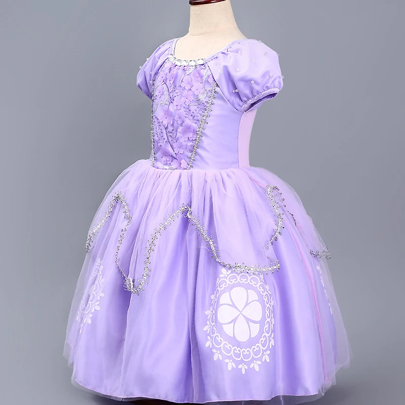 Летние платья принцессы для девочек Детский карнавальный костюм Белль одежда