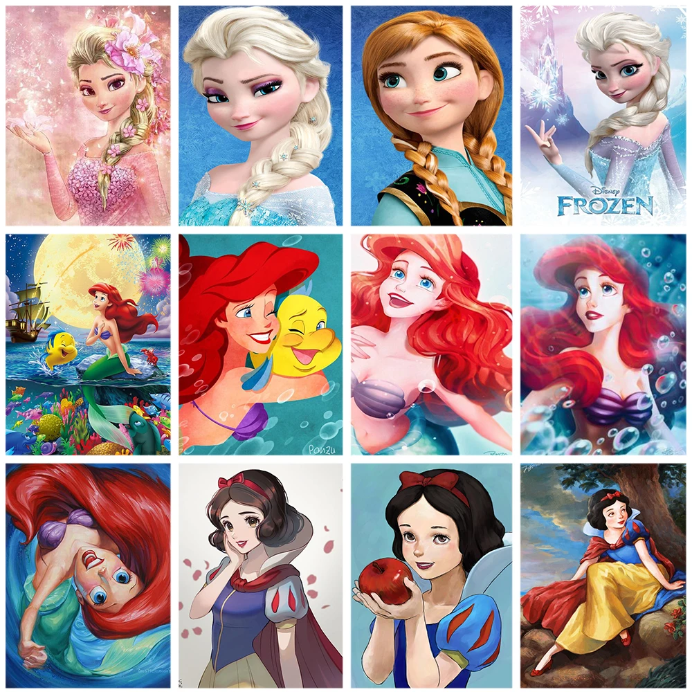 Картина из мультфильма Disney ледяная принцесса 5D Круглая Мозаика с изображением